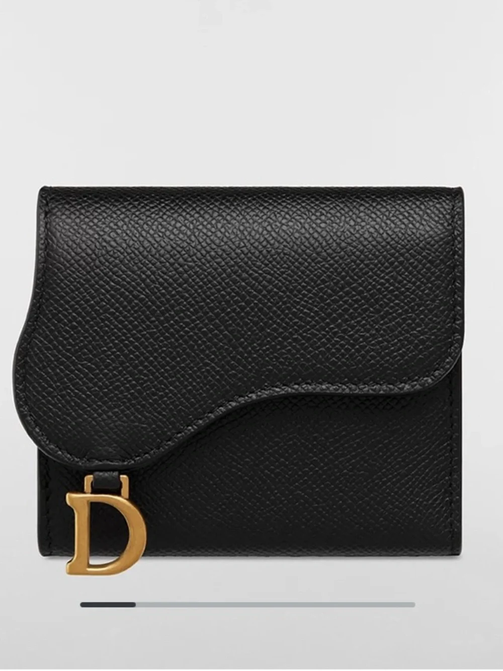 Dior Saddle Lotus Wallet Black Grained Calfskin